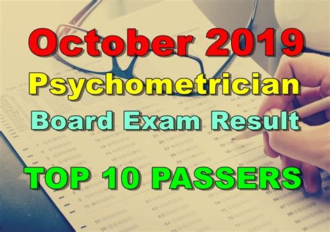 psychometrician board exam 2019|TOP 10 PASSERS: October 2019 Psychometrician .